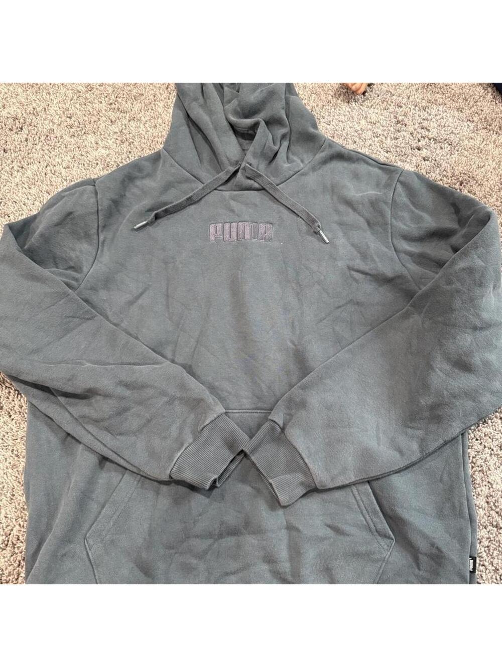 Puma Gray Fleece Hoodie Sweatshirt